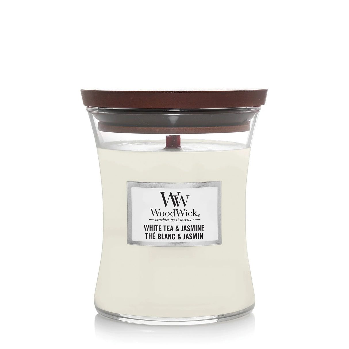 Wood Wick White Tea & Jasmine Medium Hourglass Candle