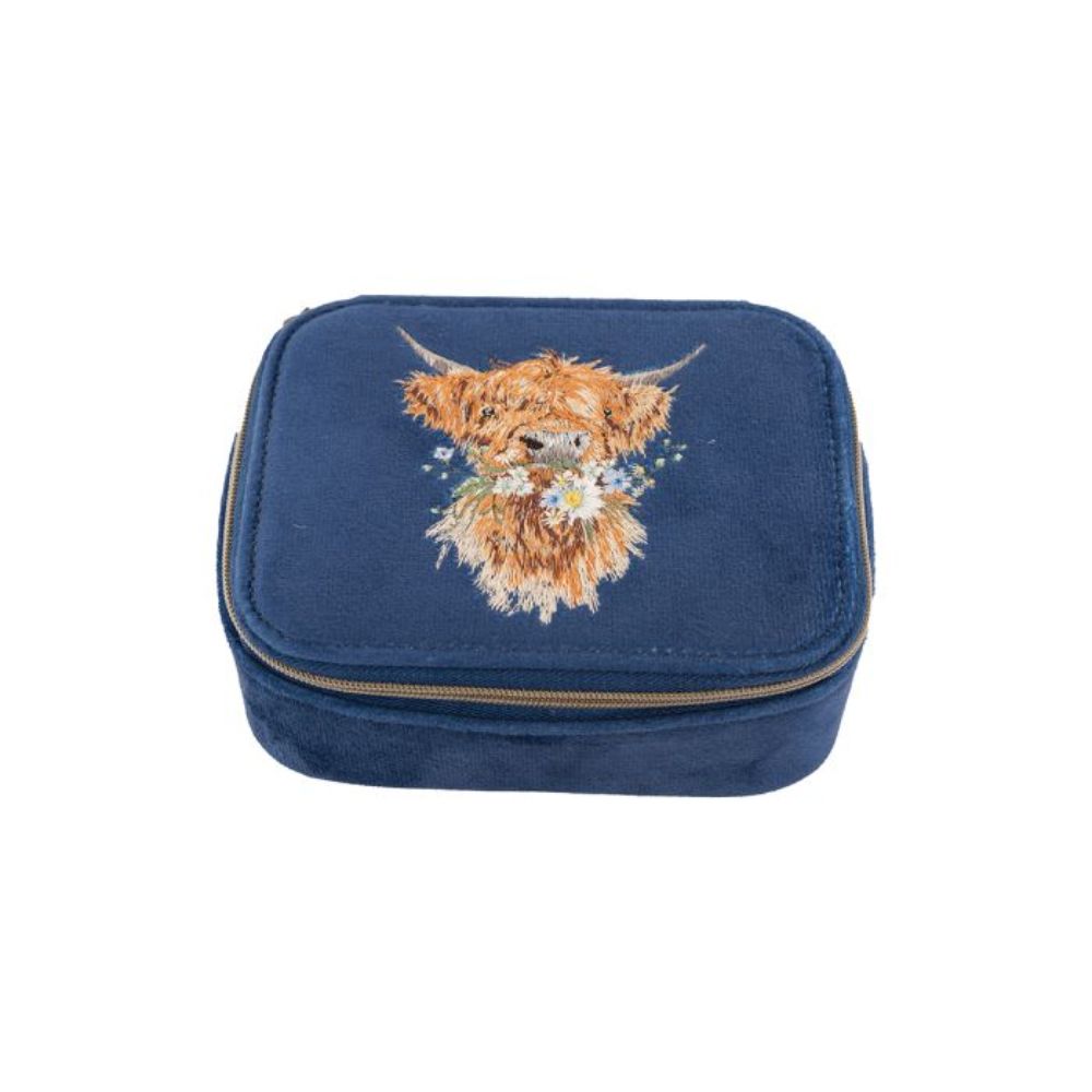 Wrendale 15cm Navy Highland Cow Accessory Case