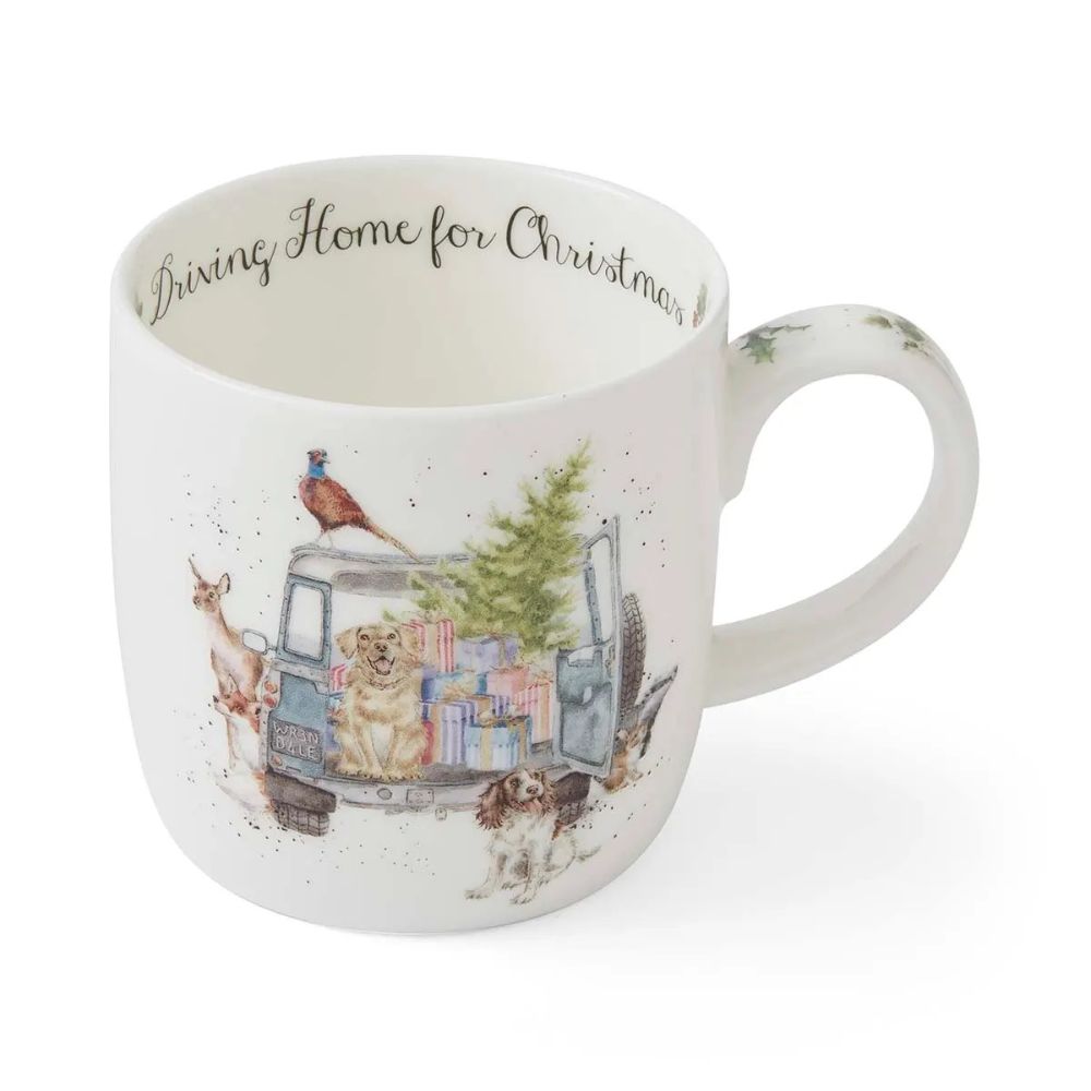 Wrendale Designs 310ml 'Driving Home for Christmas' Mug