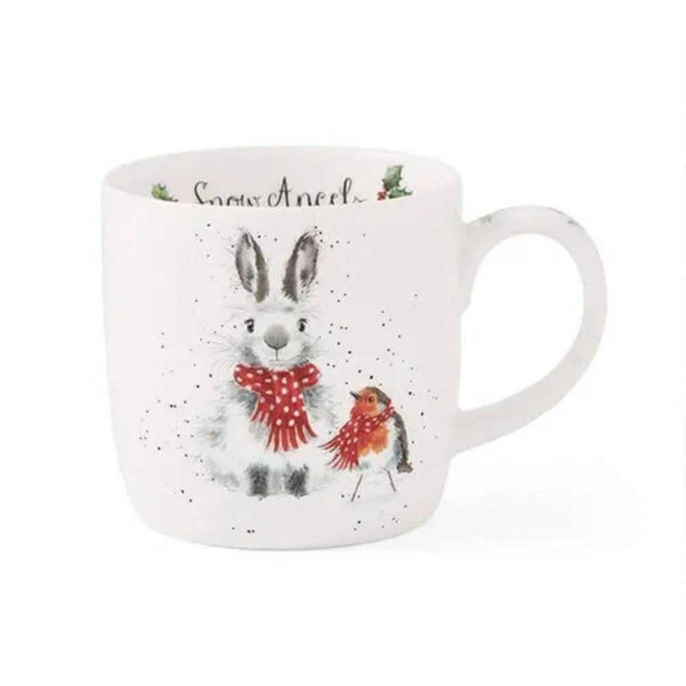 Wrendale Designs 310ml 'Snow Angel' Rabbit & Robin Mug