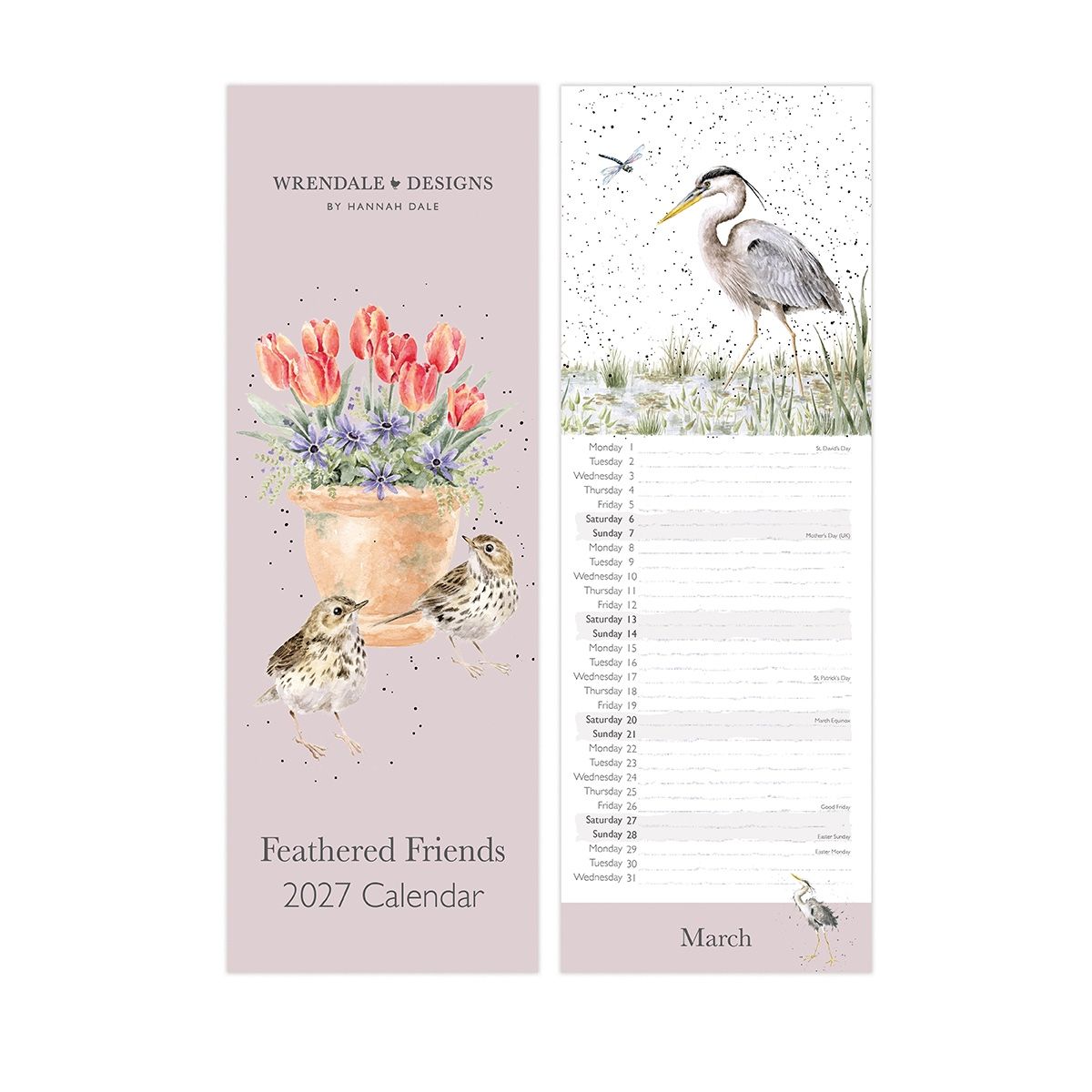 Wrendale 'Feathered Friends' Bird Slim Calendar 2027