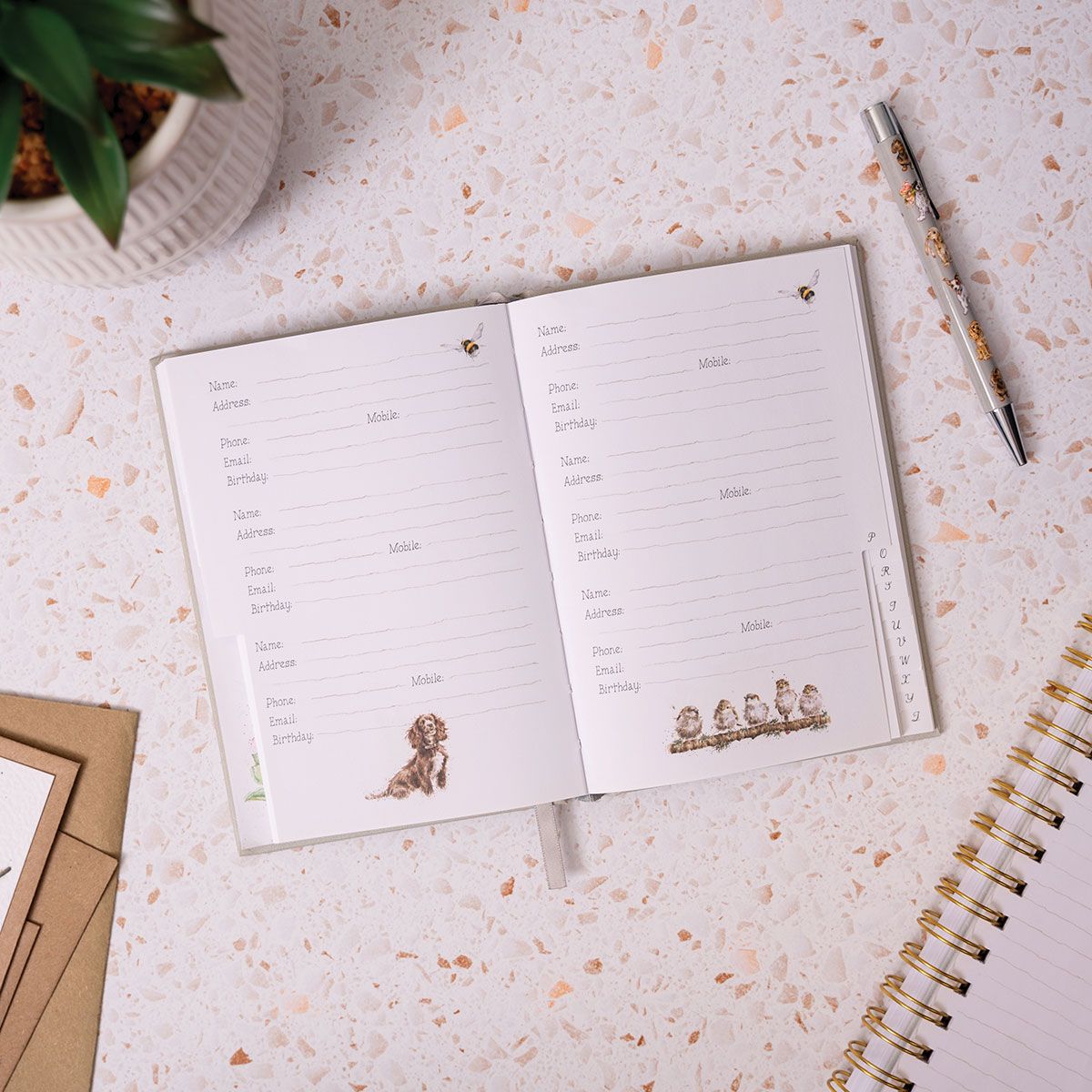 Wrendale 'The Flower Pot' Rabbit Address Book