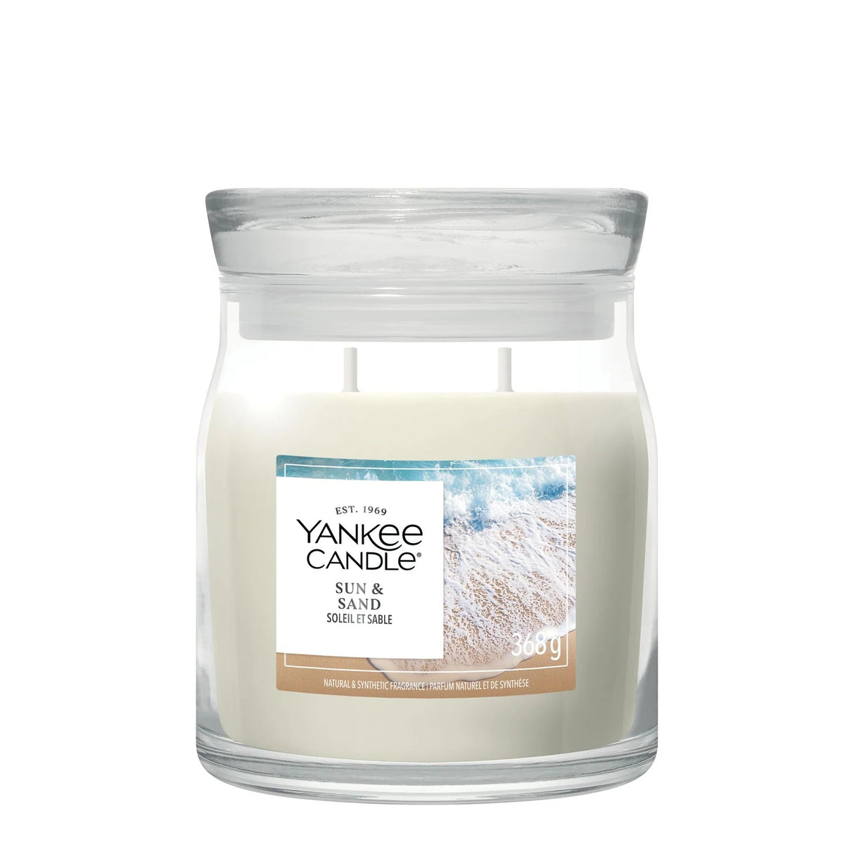 Yankee Candle 368g Sun & Sand Medium Jar Candle - Old Railway Line Garden Centre