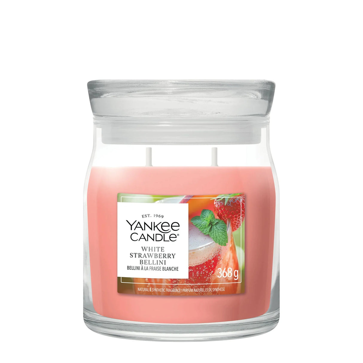 Yankee Candle 368g White Strawberry Bellini Medium Jar Candle