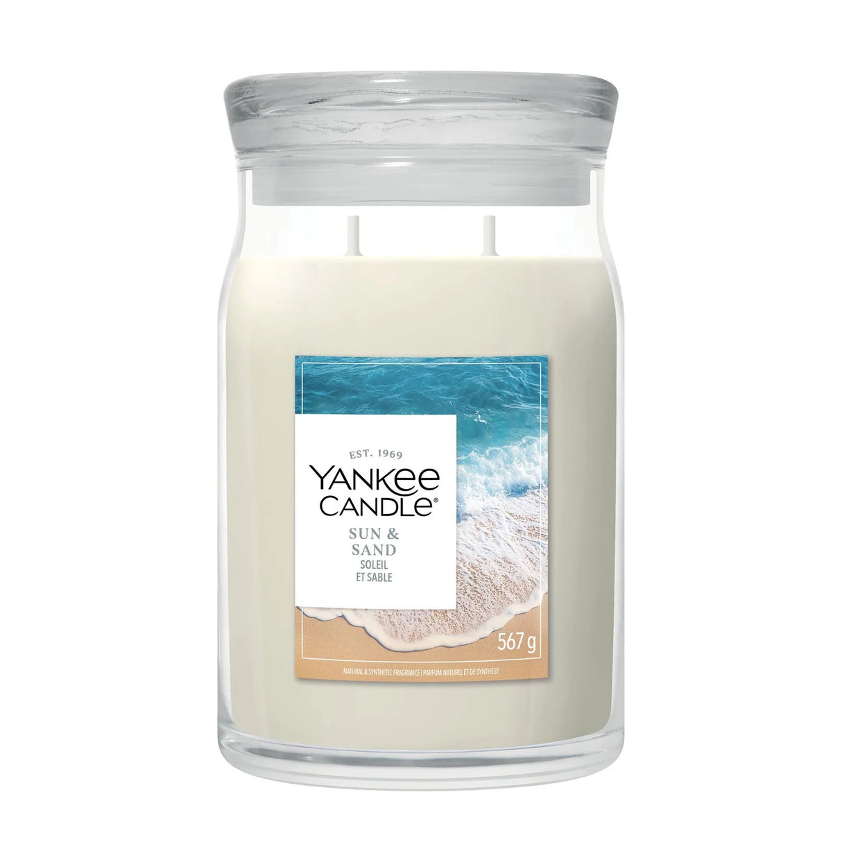 Yankee Candle 567g Sun & Sand Large Jar Candle - Old Railway Line Garden Centre