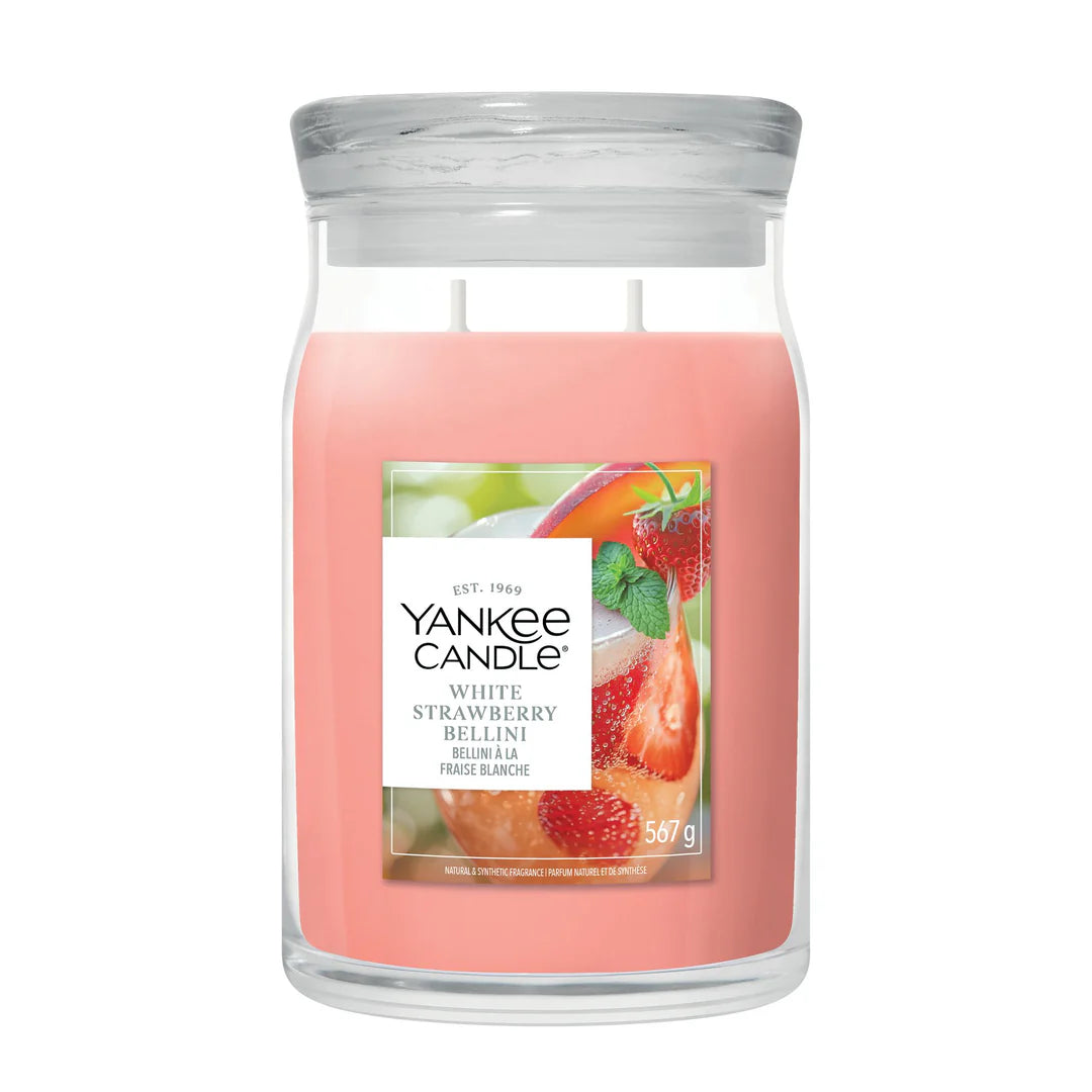Yankee Candle 567g White Strawberry Bellini Large Jar Candle