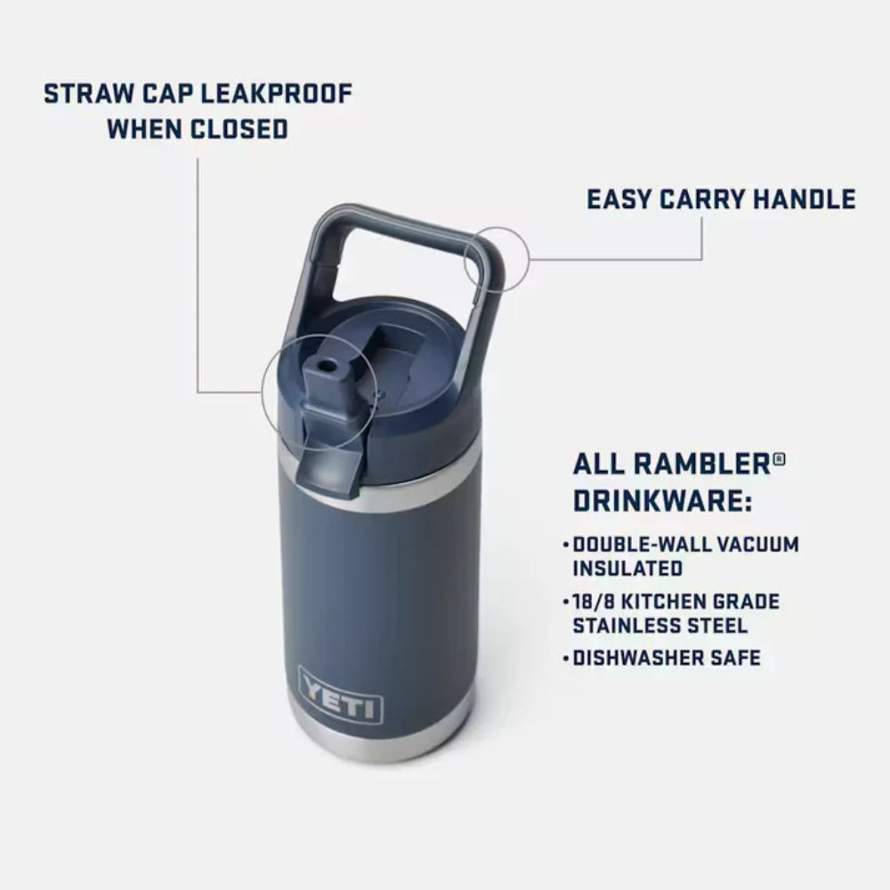 Yeti Rambler Jr 12oz (355ml) Kids' Bottle with Colour-Matched Straw Cap - Venom