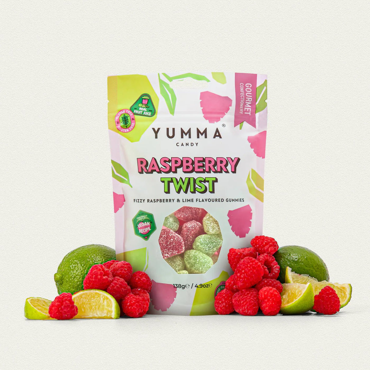 Yumma Candy 138g Raspberry Twists - Old Railway Line Garden Centre
