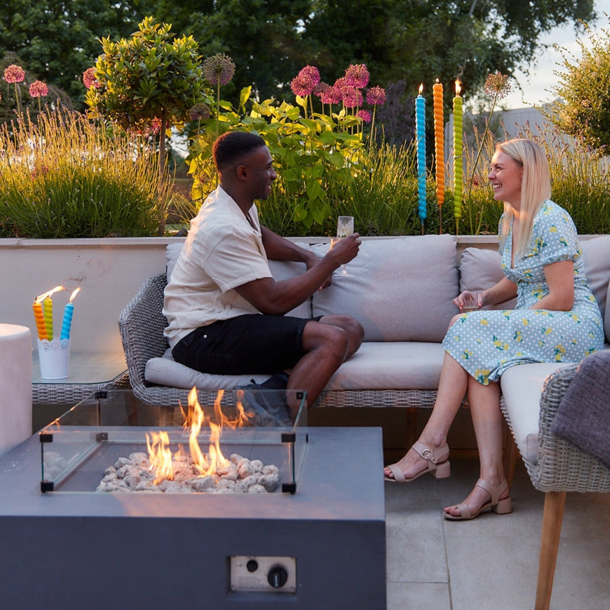 Zero In Citronella Table Top Flares - Beach Party - 3 - Pack - Old Railway Line Garden Centre