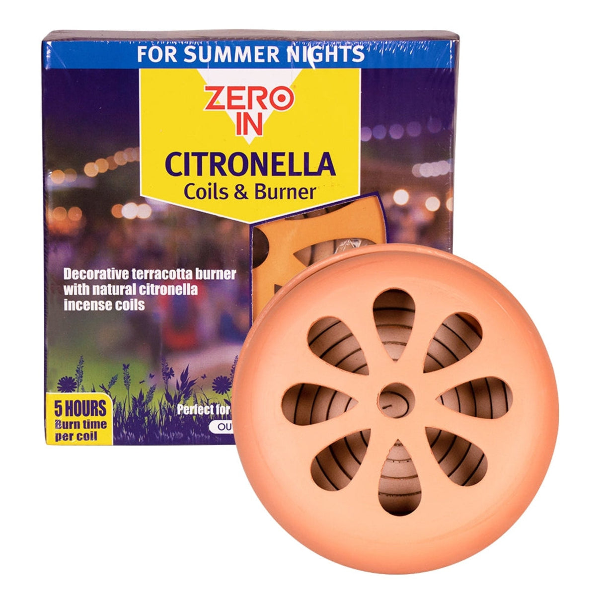 Zero In Citronella Terracotta Burner & Coil - 6 - Pack - Old Railway Line Garden Centre