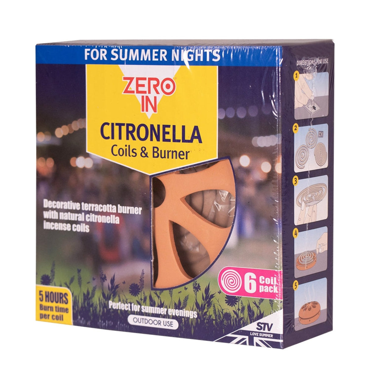 Zero In Citronella Terracotta Burner & Coil - 6 - Pack - Old Railway Line Garden Centre