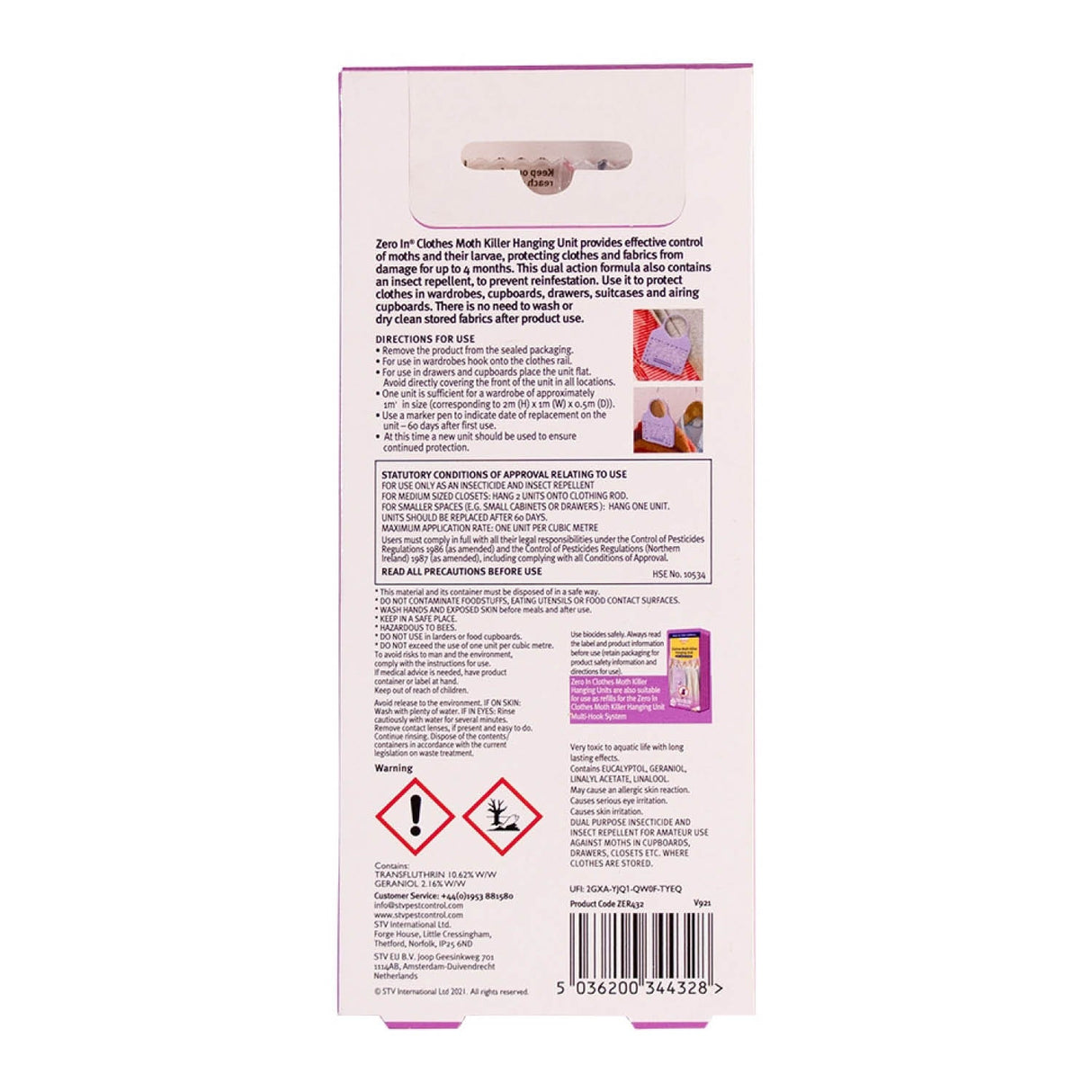 Zero In Clothes Moth Killer Hanging Unit (Twinpack) - Old Railway Line Garden Centre