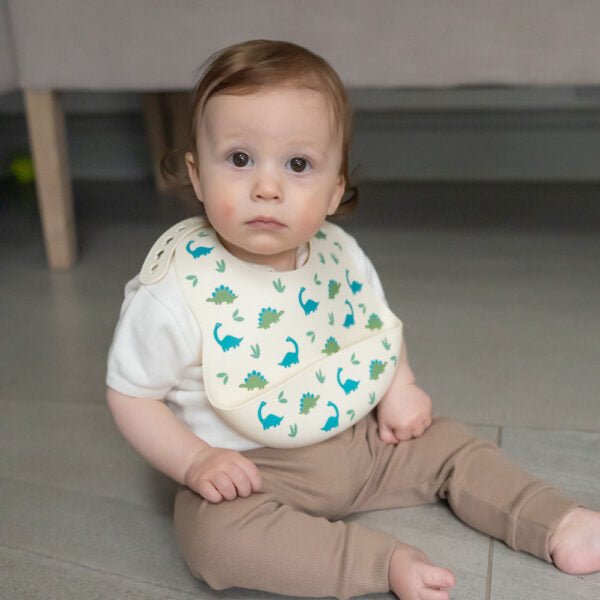 Ziggle Baby Catch It Silicone Bib Dinosaur - Old Railway Line Garden Centre