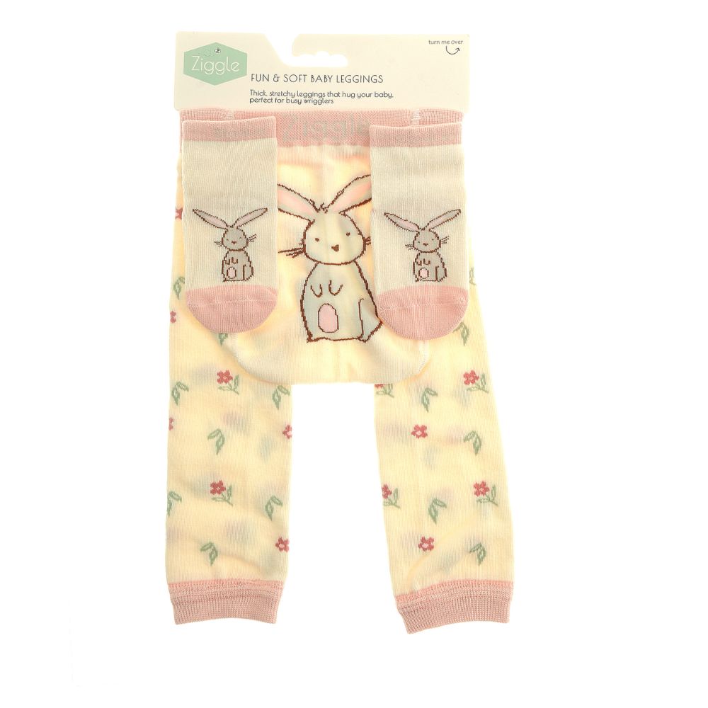 Ziggle Baby Cream Leggings & Socks Set 0-6 Months