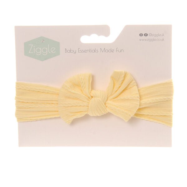 Ziggle Baby Lemon Top Bow Turban Headband - Old Railway Line Garden Centre
