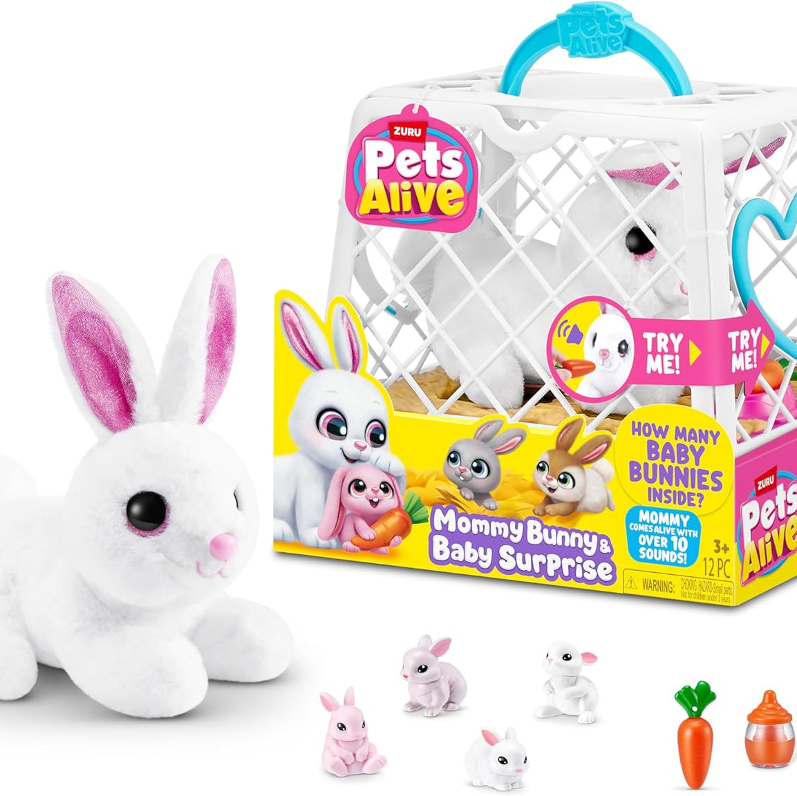 Zuru Pets Alive Mommy Bunny & Baby Surprise Toy Pet