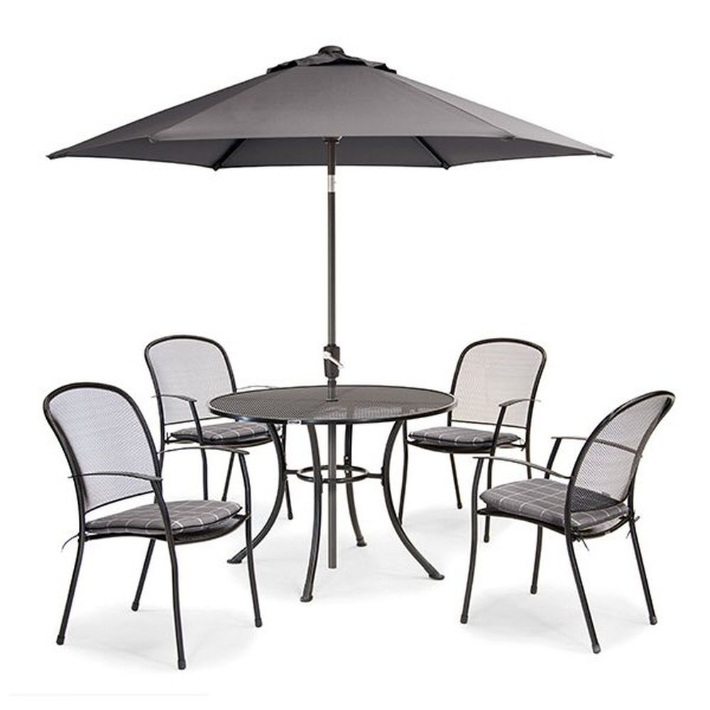 Kettler Caredo 4-Seater Metal Dining Set - Slate