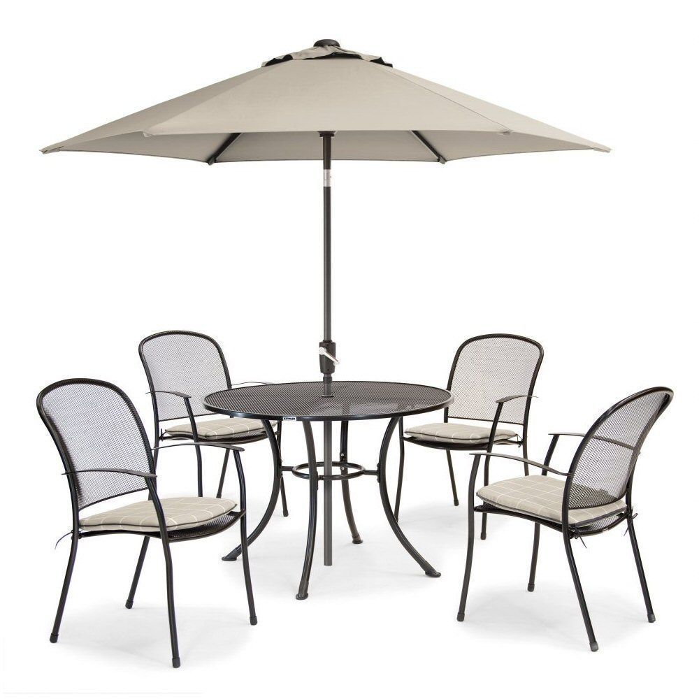 Kettler Caredo 4-Seater Metal Dining Set - Stone