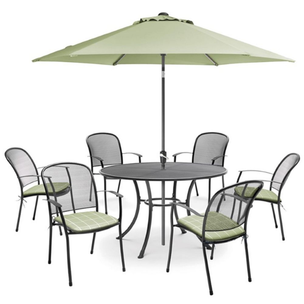 Kettler Caredo 6-Seater Metal Dining Set - Sage