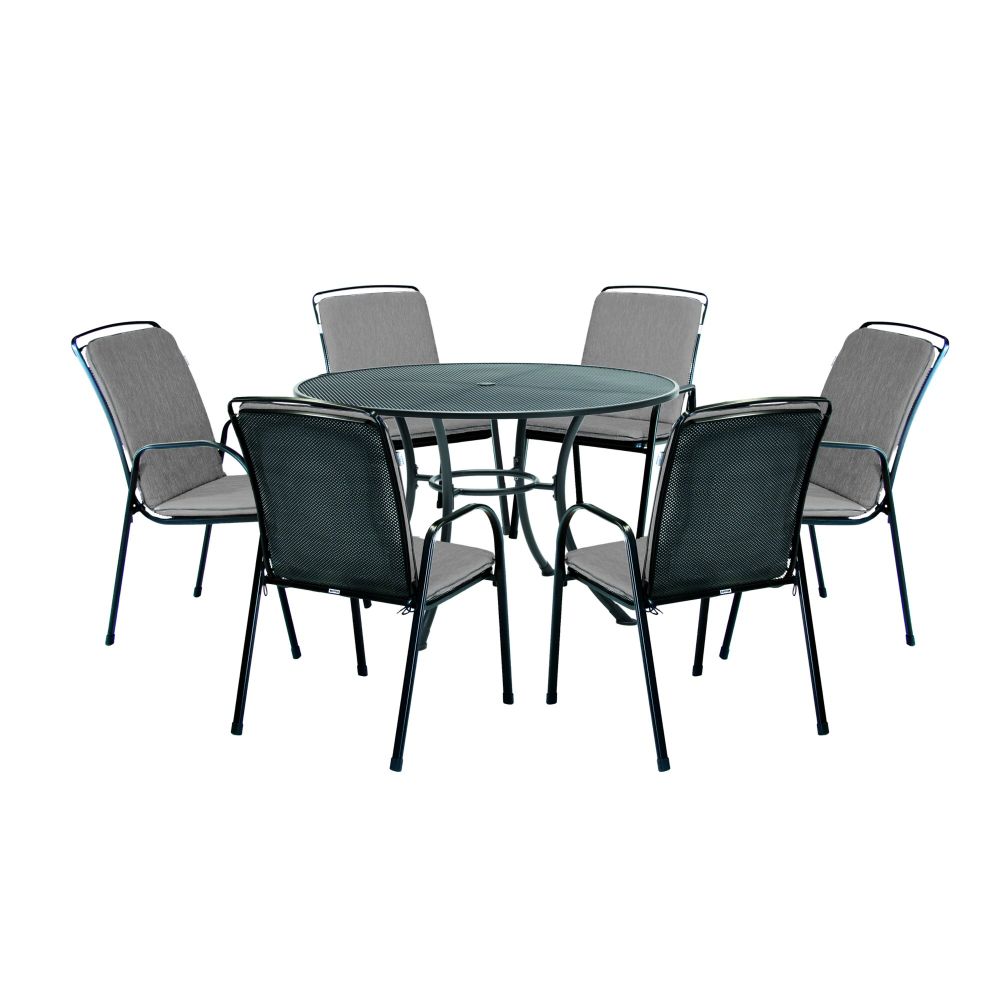 Kettler Savita 6-Seater Round Garden Furniture Dining Suite - Slate