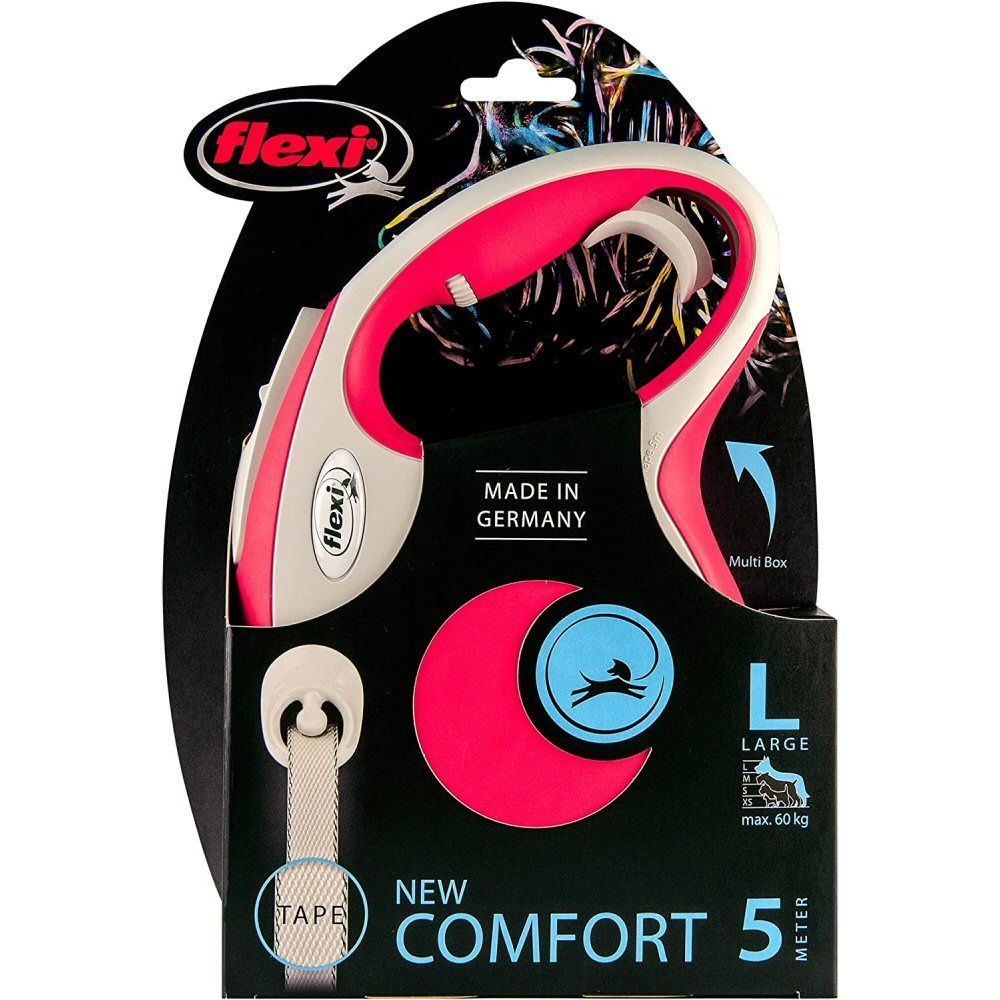 Flexi Red New Comfort Tape Retractable Dog Lead