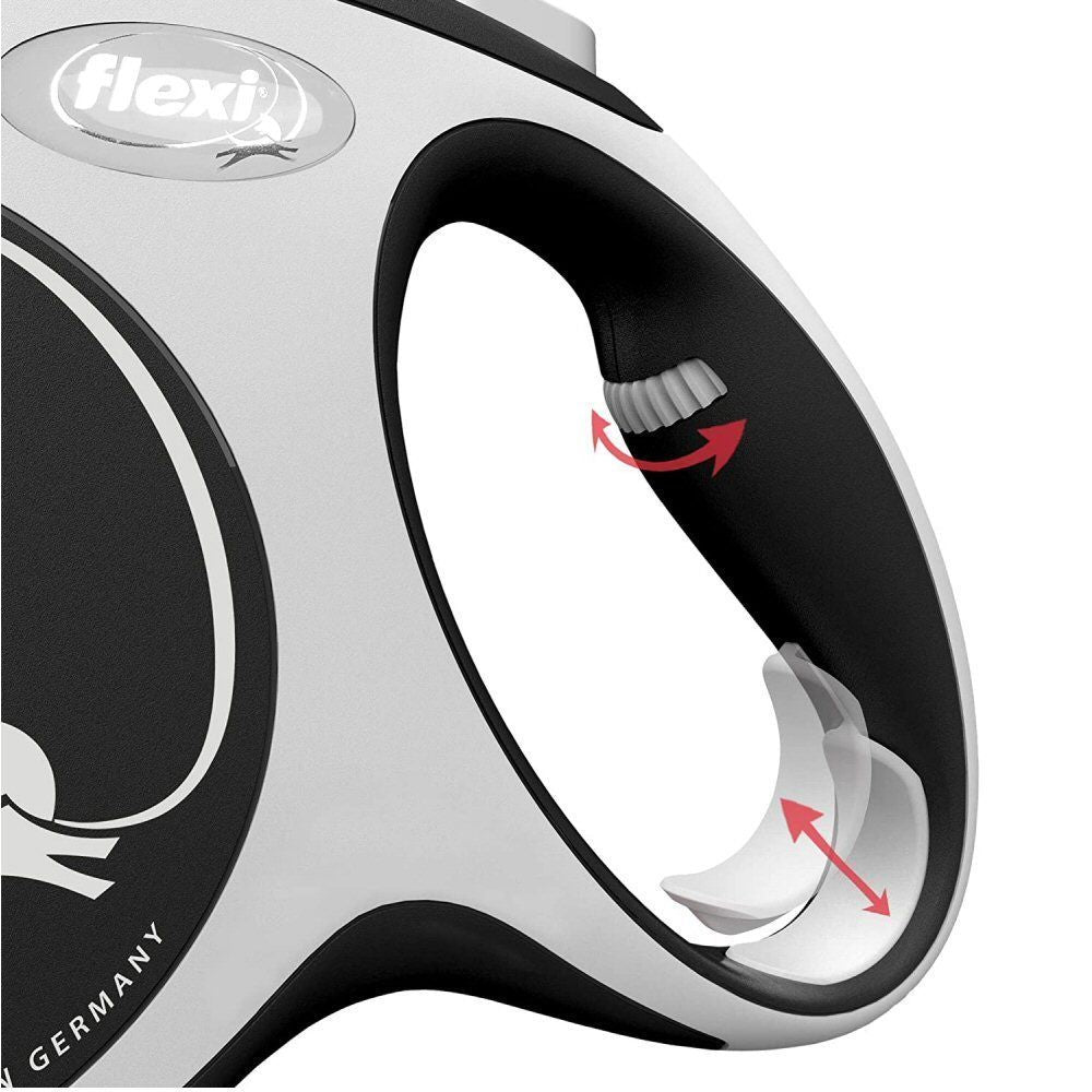 Flexi 8m Large Black New Comfort Tape Retractable Dog Lead