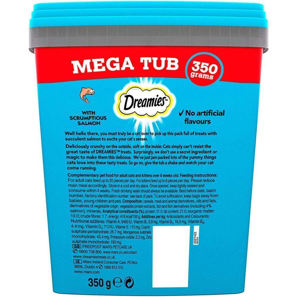 Dreamies 350g Salmon Mega Tub Cat Treats