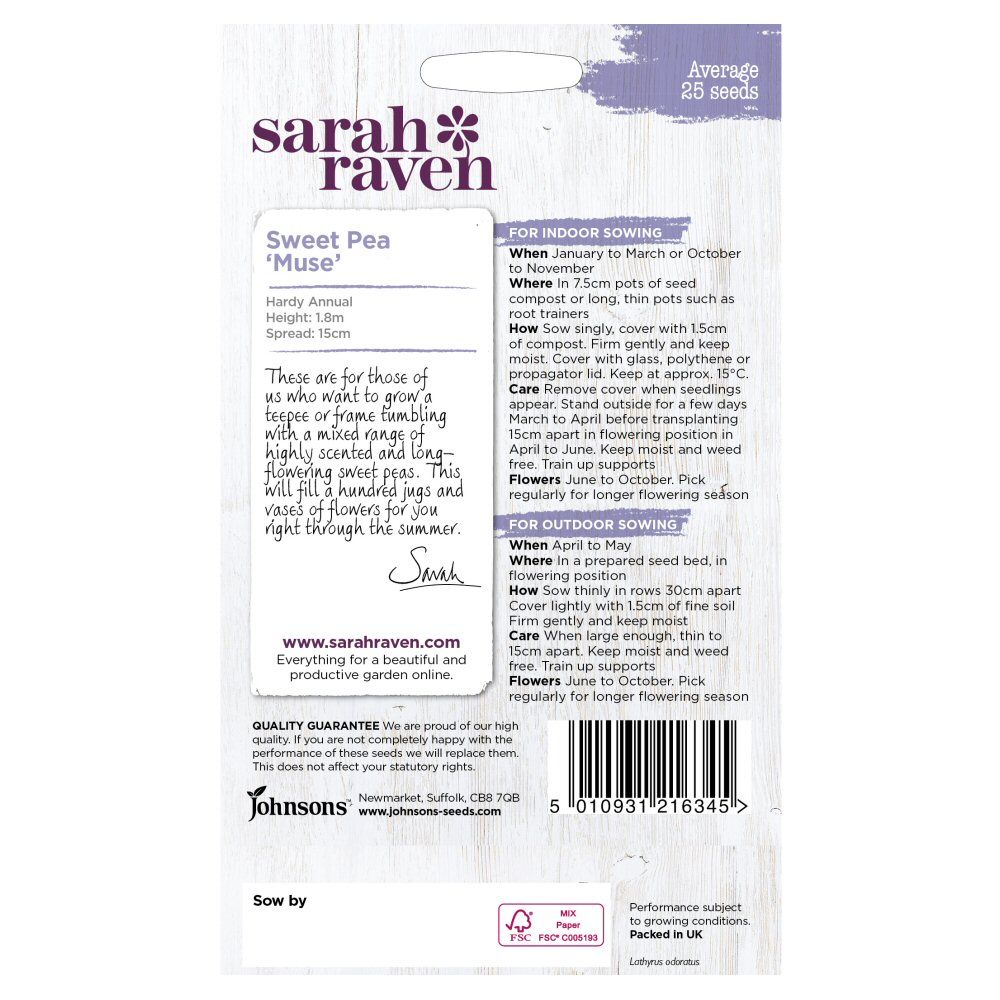 Sarah Raven Sweet Pea Muse Seeds