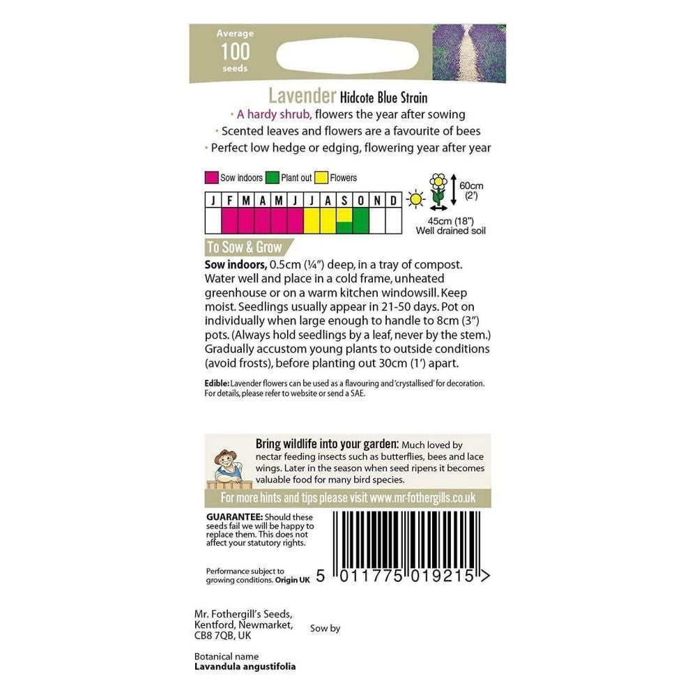 Mr Fothergill's Lavender Hidcote Blue Seeds