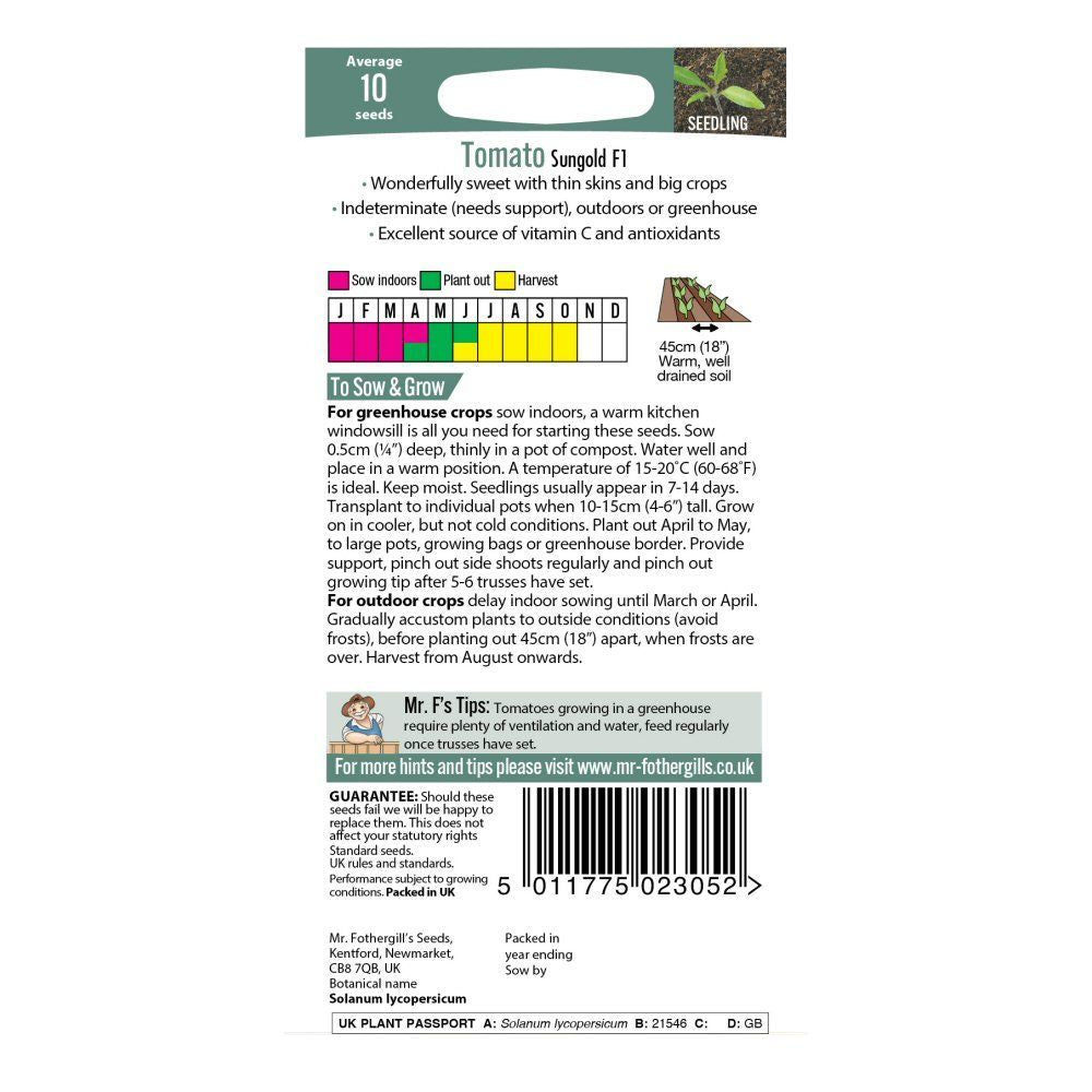 Mr Fothergill's Cherry Tomato Sungold F1 Seeds