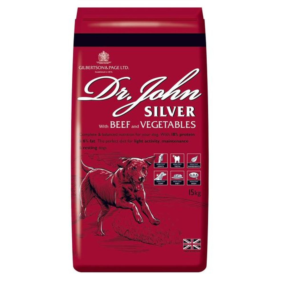 Dr John 15kg Silver With Beef Adult Dog Food