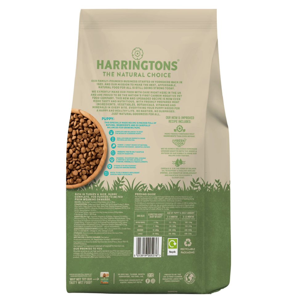 Harringtons 1.7kg Turkey & Rice Dry Puppy Food
