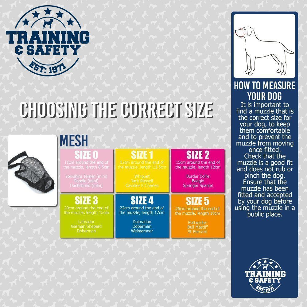 Ancol 12 x 11.5cm (Size1) Nylon Mesh Dog Muzzle