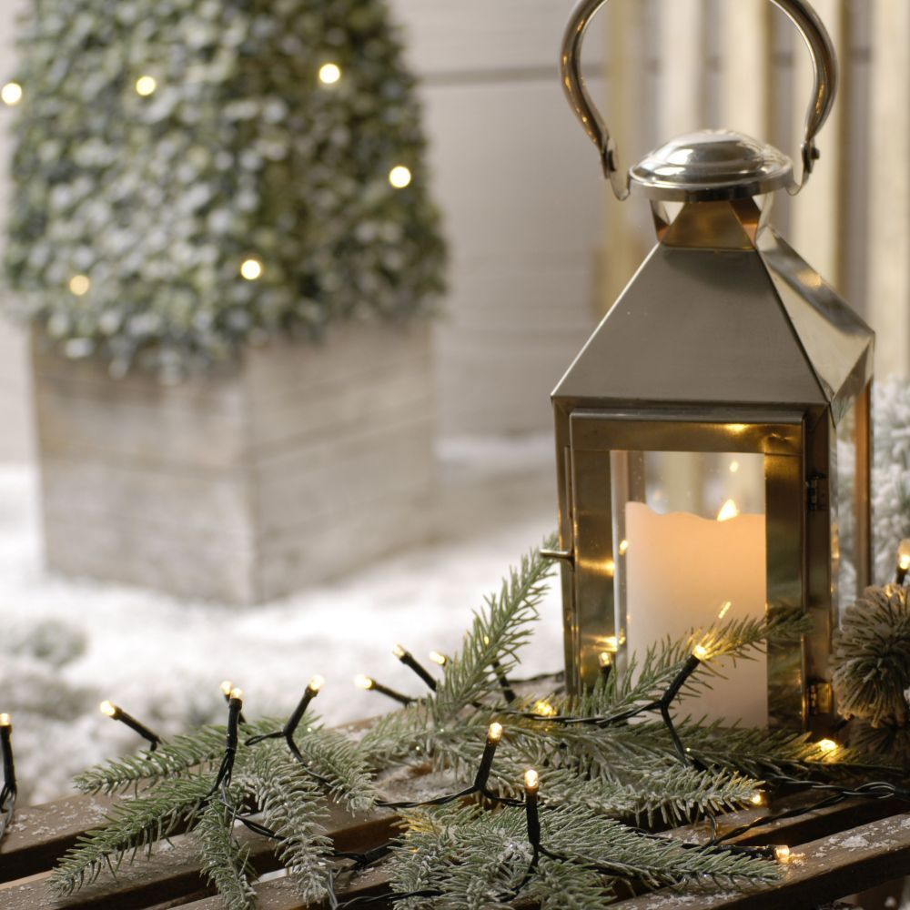 Festive 400 Warm White Battery Operated String Lights
