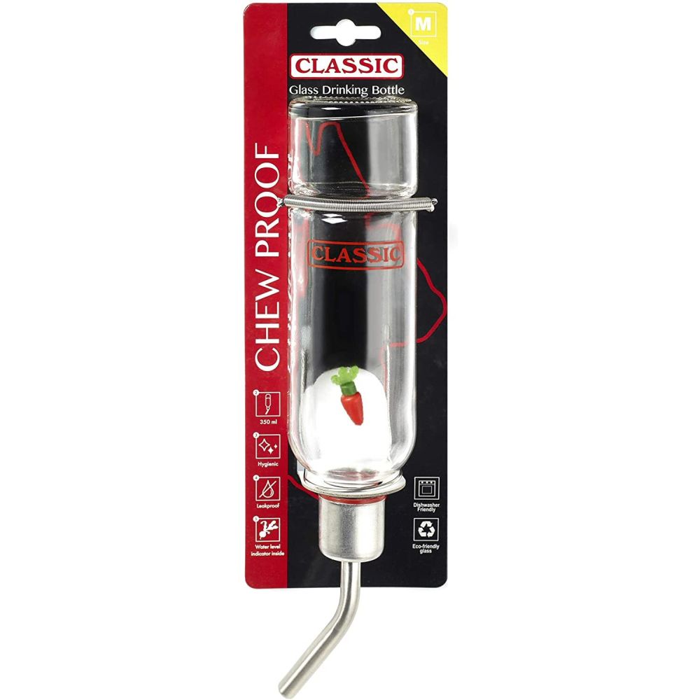 Classic 350ml Clear Glass Drinking Bottle for Rodentsy