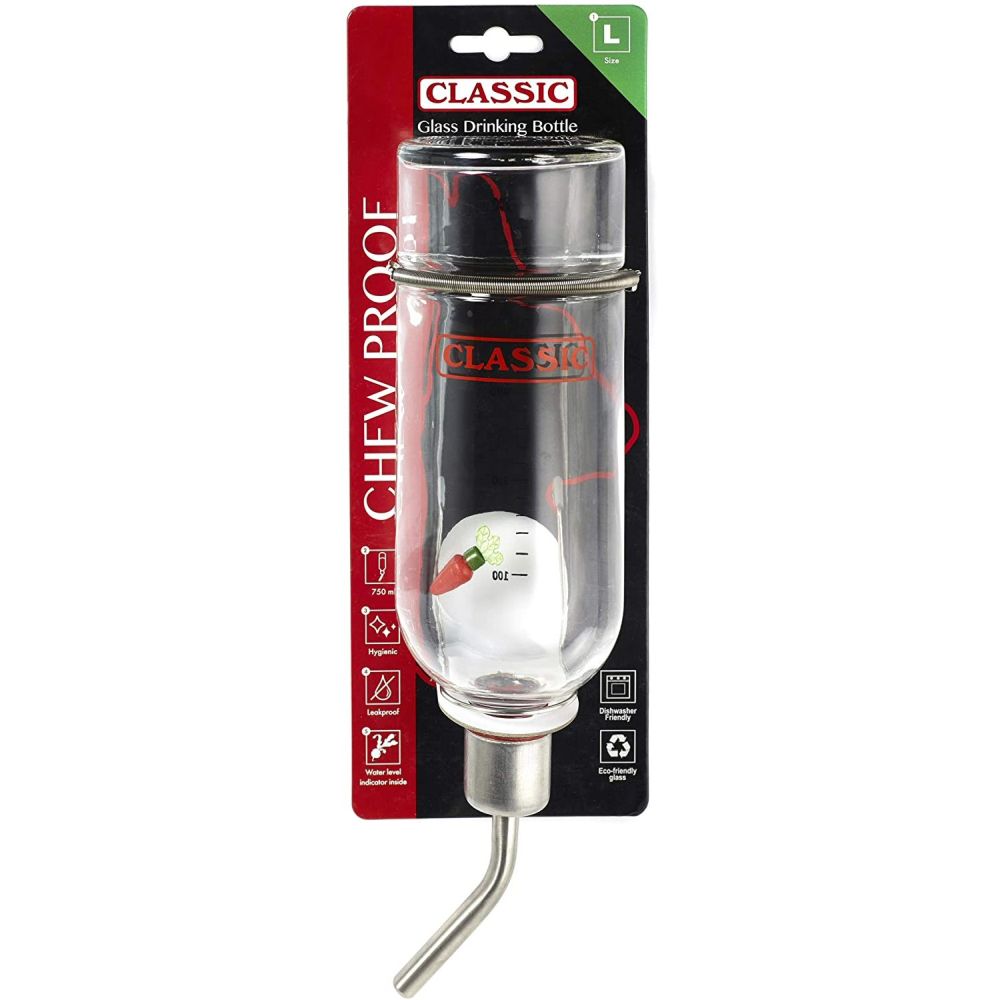 Classic 750ml Clear Glass Drinking Bottle for Rodents
