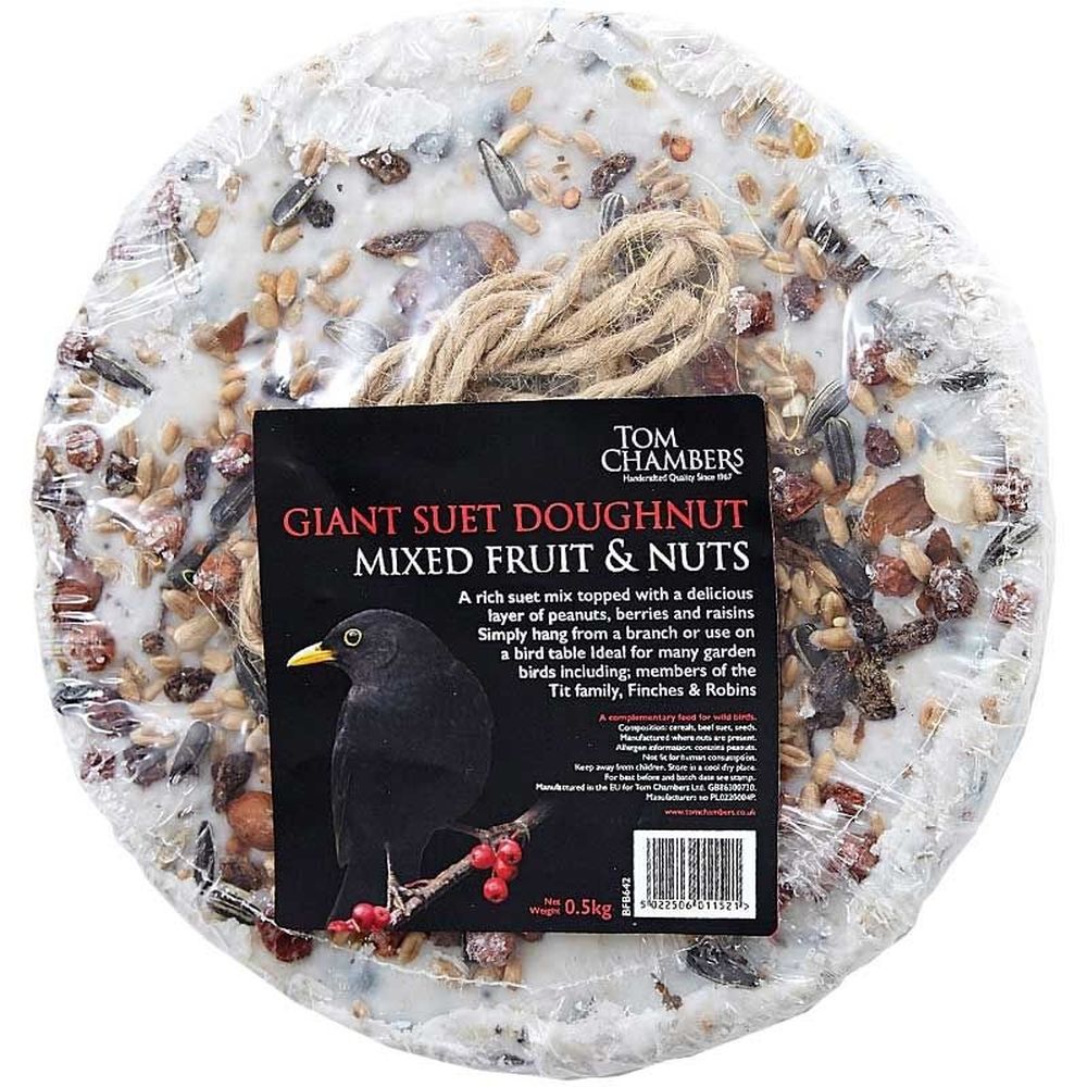 Tom Chambers 0.5kg Suet Doughnut Mixed Fruit & Nuts Old Railway Line