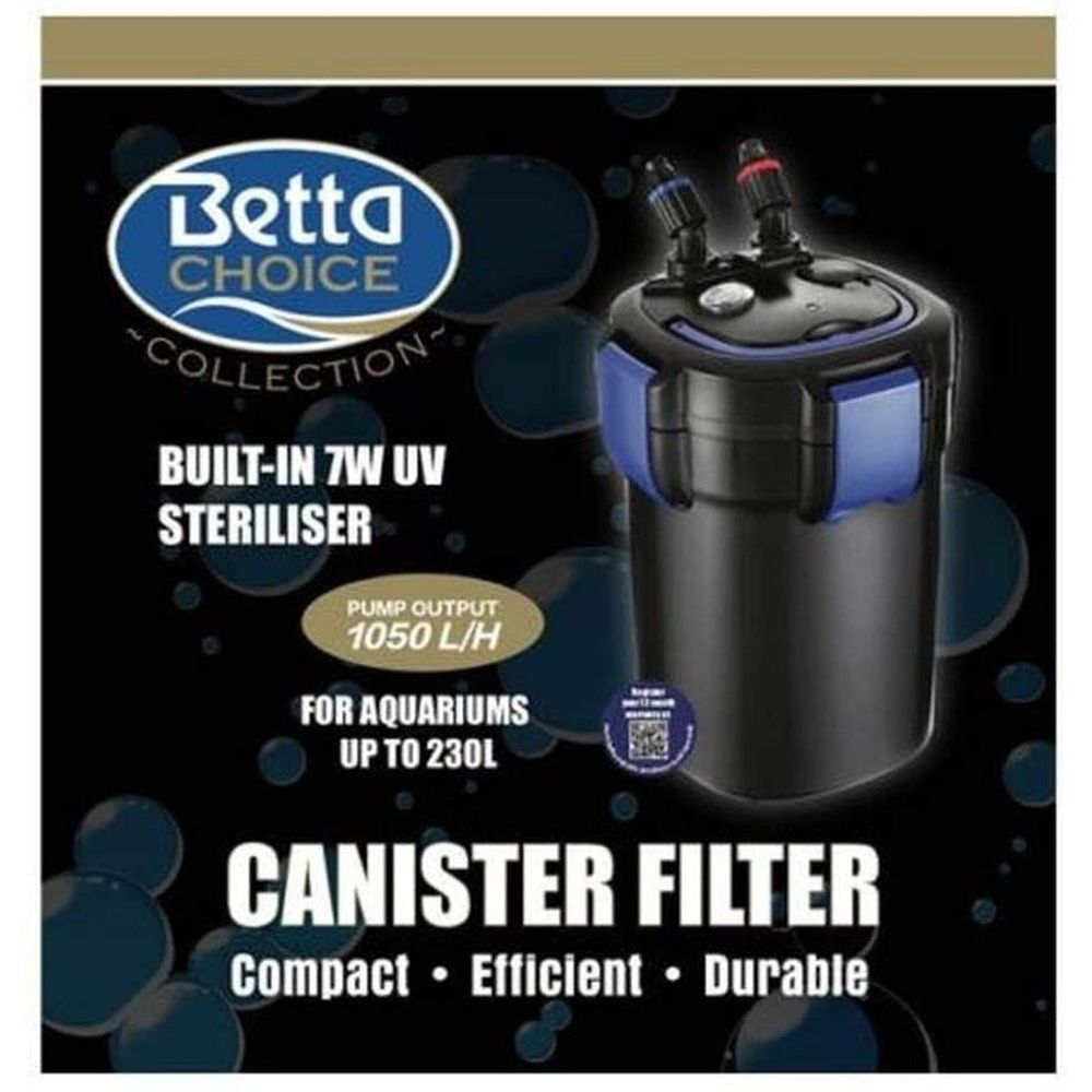 Betta Choice 1050 UV Canister Filter for 230Ltr Aquariums