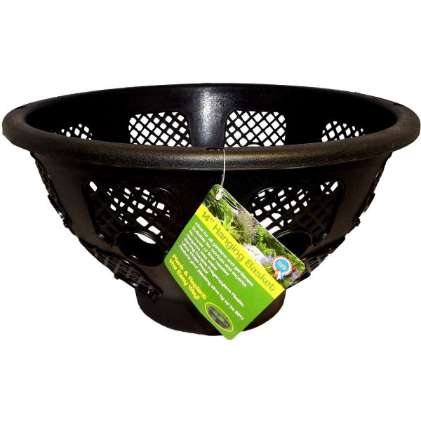 Green Jem 35cm (14") Plastic Hanging Basket HBPL14 Old Railway Line
