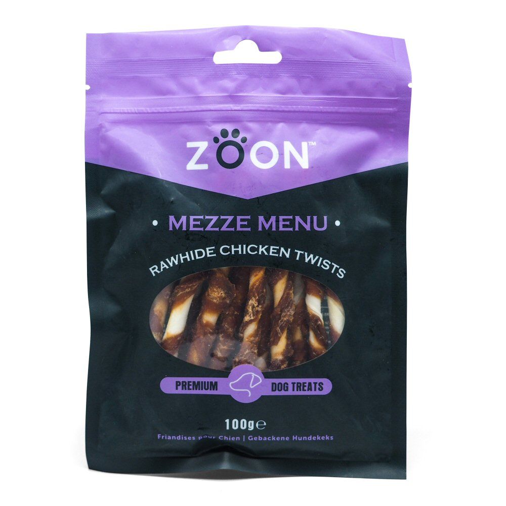 Zoon 100g Mezze Menu Rawhide Chicken Twists Dog Treats