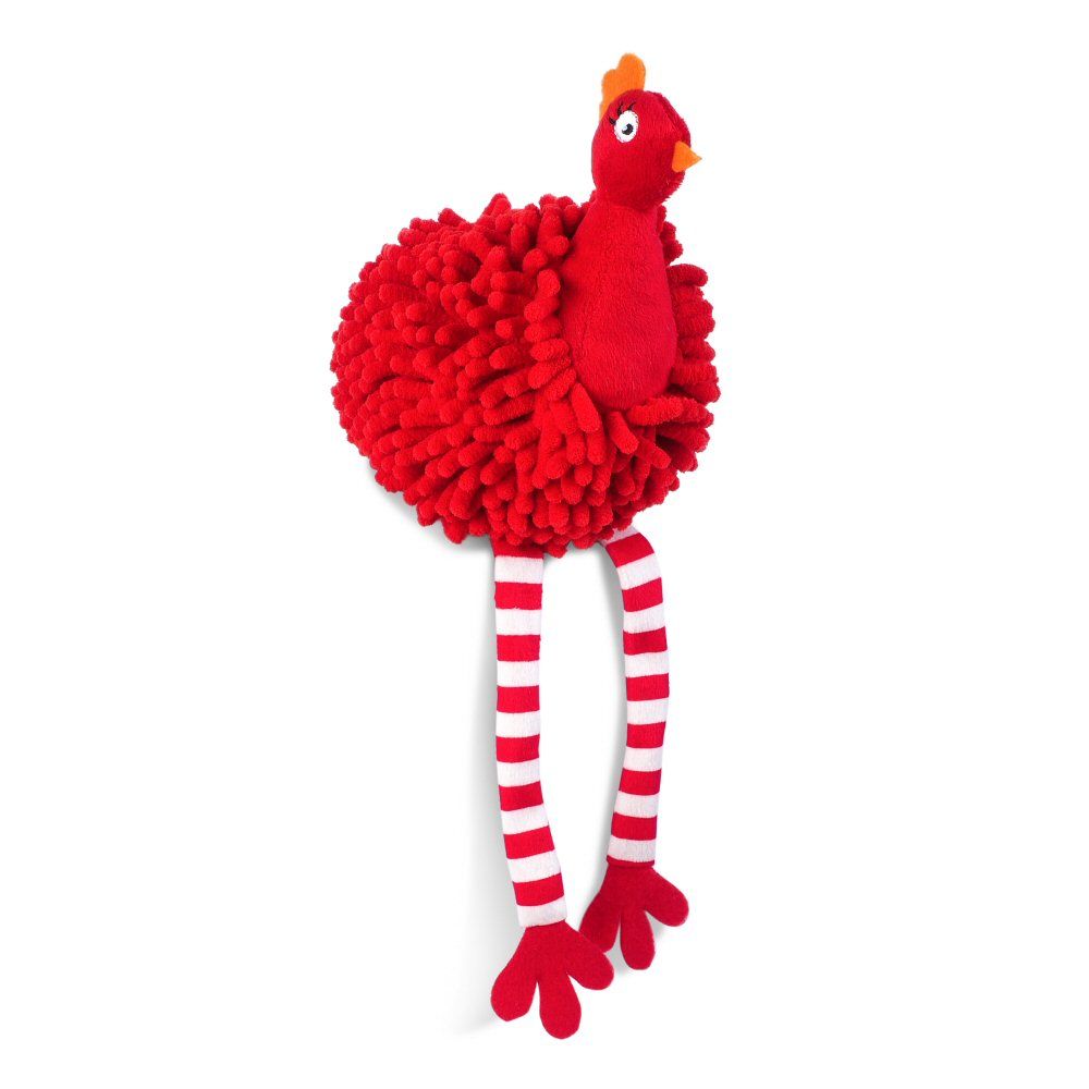 Zoon 20cm Large Red Noodly Partridge Squeaky Soft Dog Toy