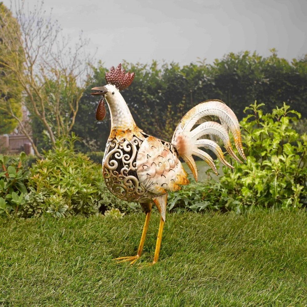 Smart Solar 45cm Metal Cockerel Silhouette