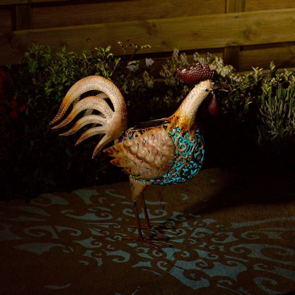 Smart Solar 45cm Metal Cockerel Silhouette