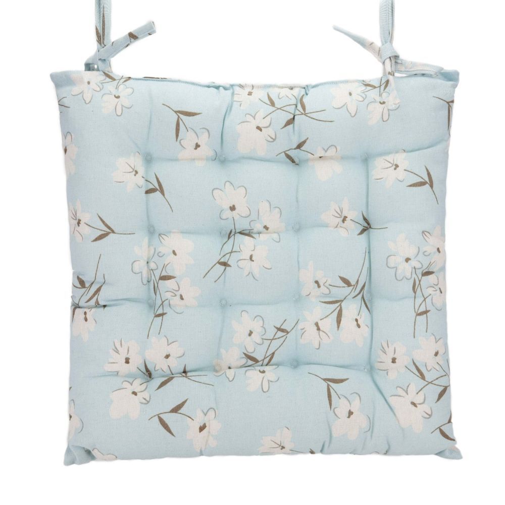 Ascalon 40cm Flower Blue Square Seat Pad Old Railway Line Garden Centre