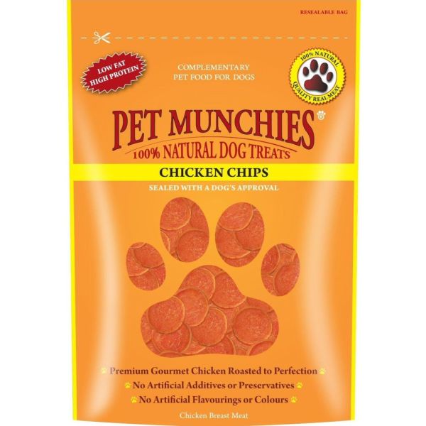 Pet Munchies 100g Chicken Chips Dog Treats