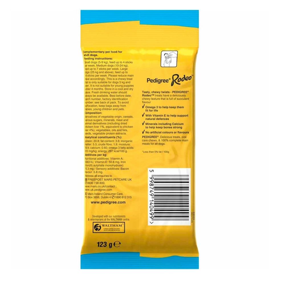 Pedigree Rodeo Duos 123g Chicken & Bacon Dog Treats