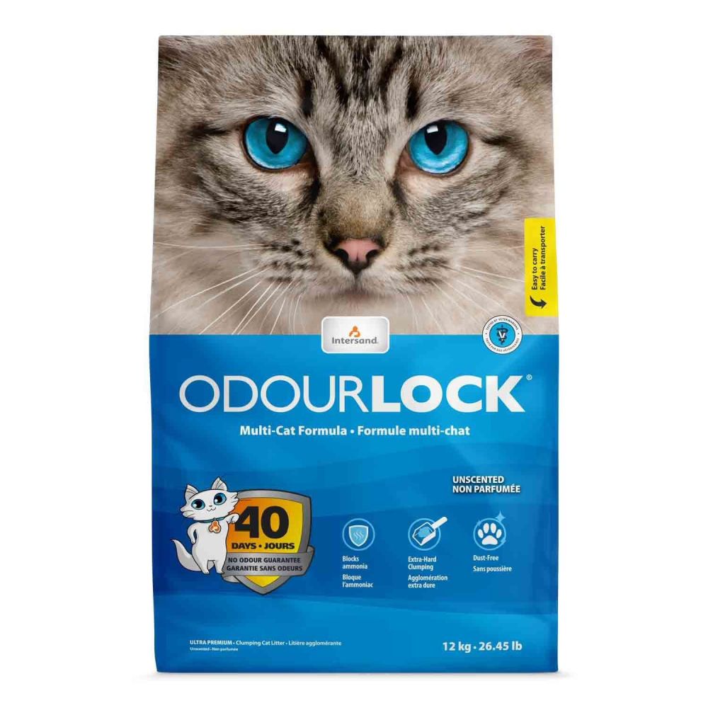 Intersand Odourlock 12kg Unscented Clumping Cat Litter