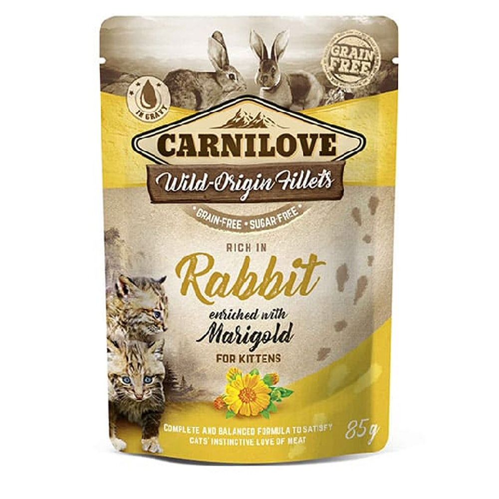 Carilove 85g Rabbit Wet Kitten Food Pouches