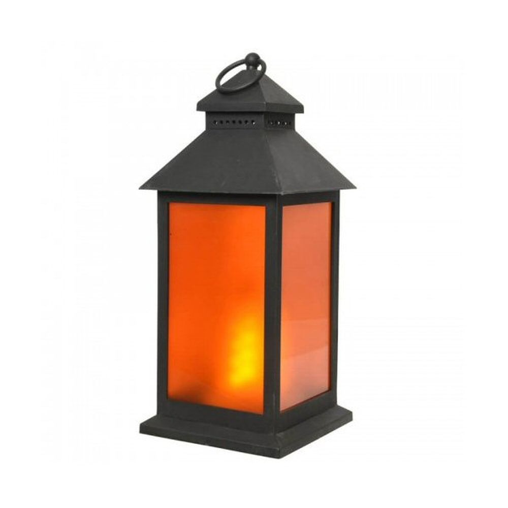 Decoris LED Flame Effect Lantern Old Railway Line Garden Centre
