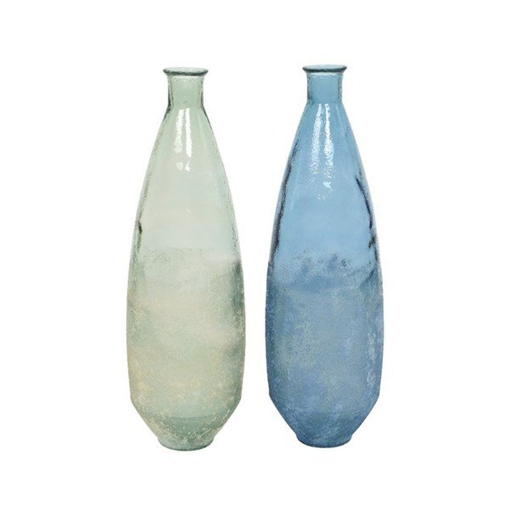 Decoris 80cm Recycled Glass Bottleneck Vase (Choice of 2) Old Railway
